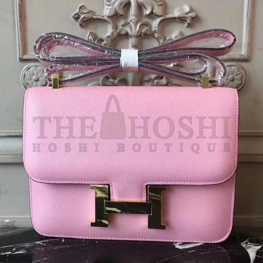 H**me5 Pink Constance MM 24cm Epsom Leather Bag Master Quality