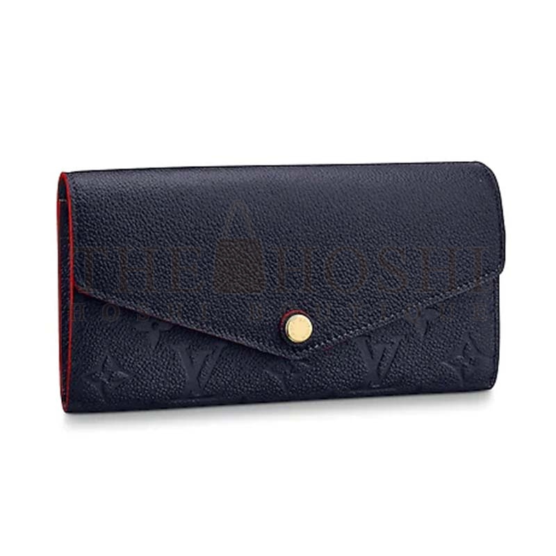 L0vis Vvtt0n LV Women Sarah Wallet Monogram Empreinte Leather-Navy Master Quality