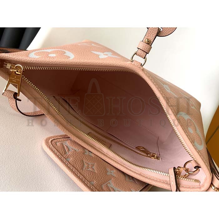 L0vis Vvtt0n LV Women CarryAll PM Bag Pink Beige Embossed S*pple Grained Cowhide Leather Master Quality