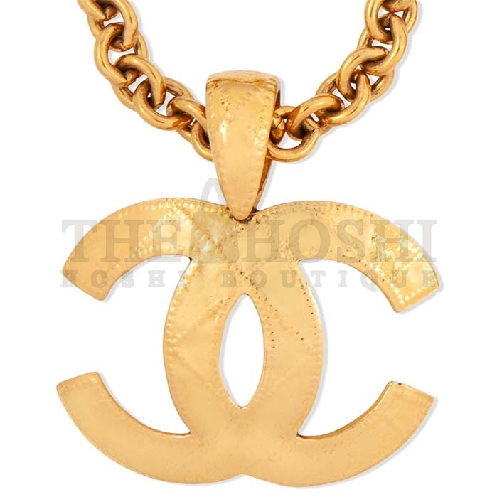 Ch**el Women CC Choker Necklace Dark Gold Gold Tone Metal Master Quality