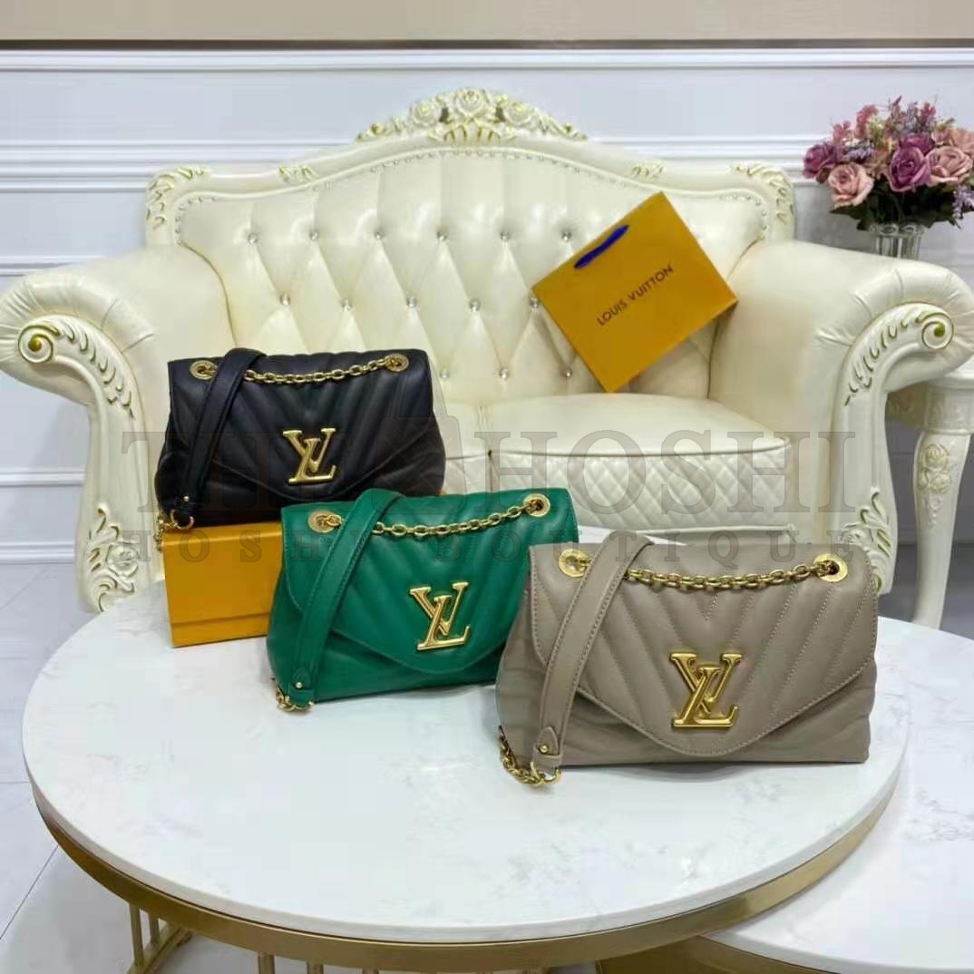 L0vis Vvtt0n LV Women New Wave Chain Bag Handbag Emerald Green Smooth Cowhide Leather Master Quality