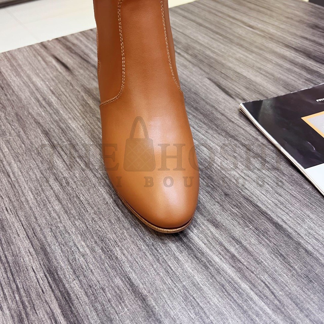 H**me5 Frenchie 50mm Ankle Boots In Brown Calfskin Master Quality