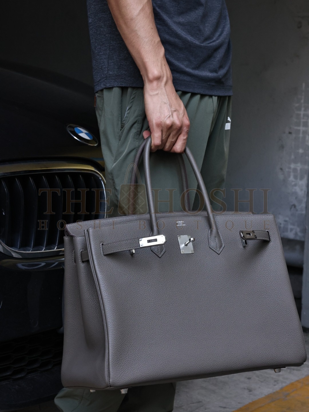 H**me5  Birkin 40 in Togo leather with a Tarnished Grey  bag Master Quality
