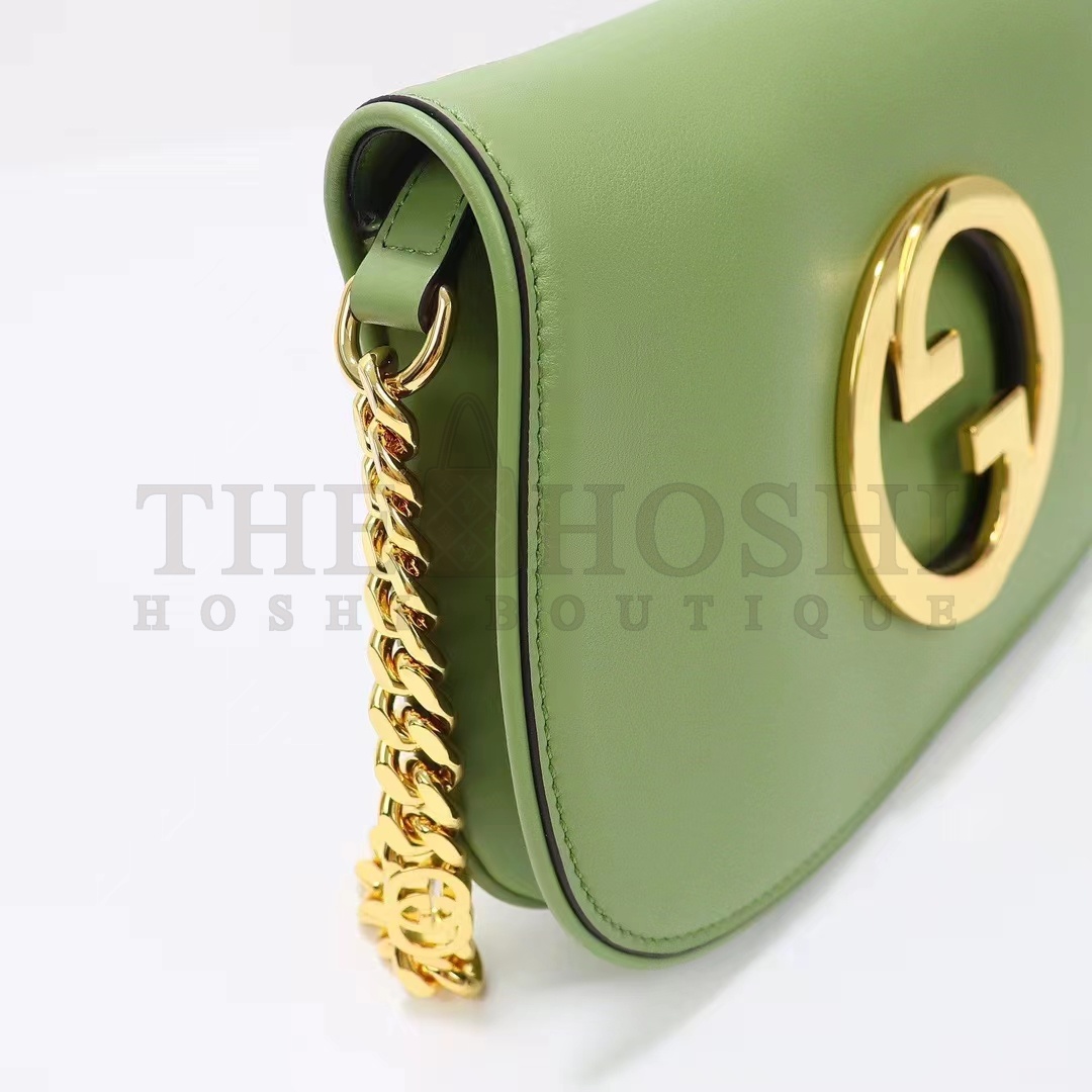 Gvc*1 Women GG Blondie Shoulder Bag Green Leather Round Interlocking G Master Quality