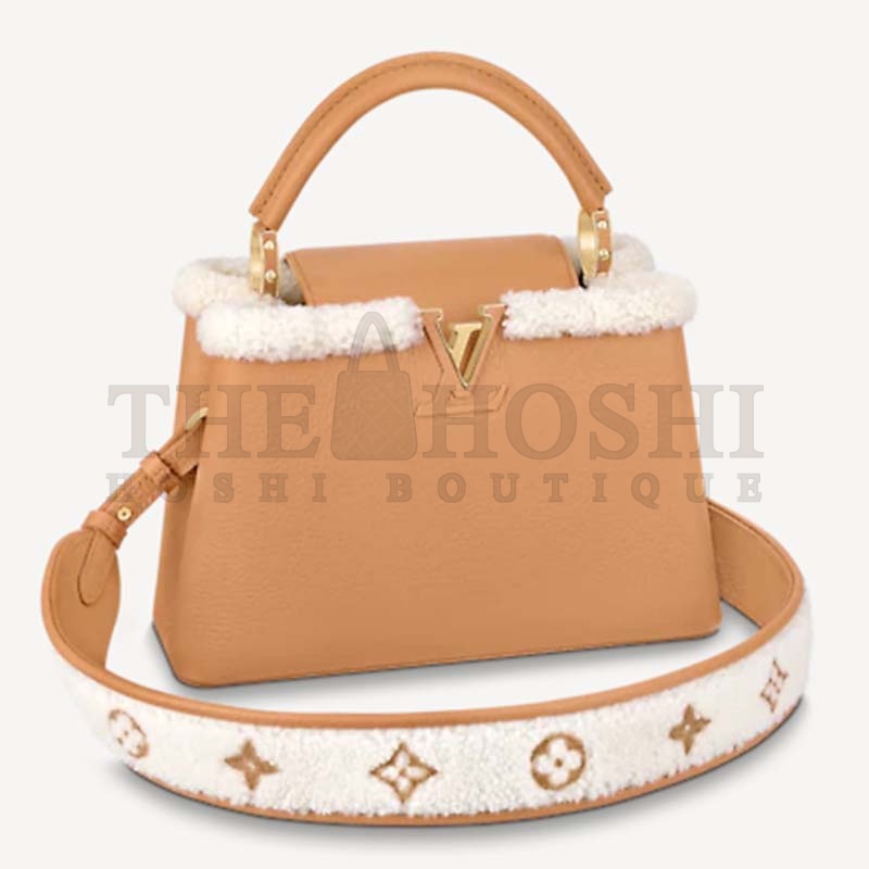 L0vis Vvtt0n LV Women Capucines BB Bag Arizona Taurillon Leather Shearling Master Quality
