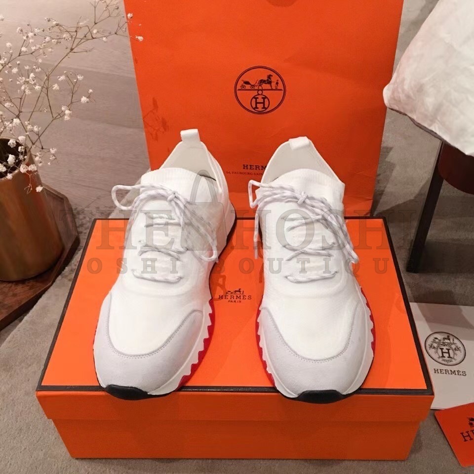 H**me5 Addict Sneakers In White Knit Master Quality