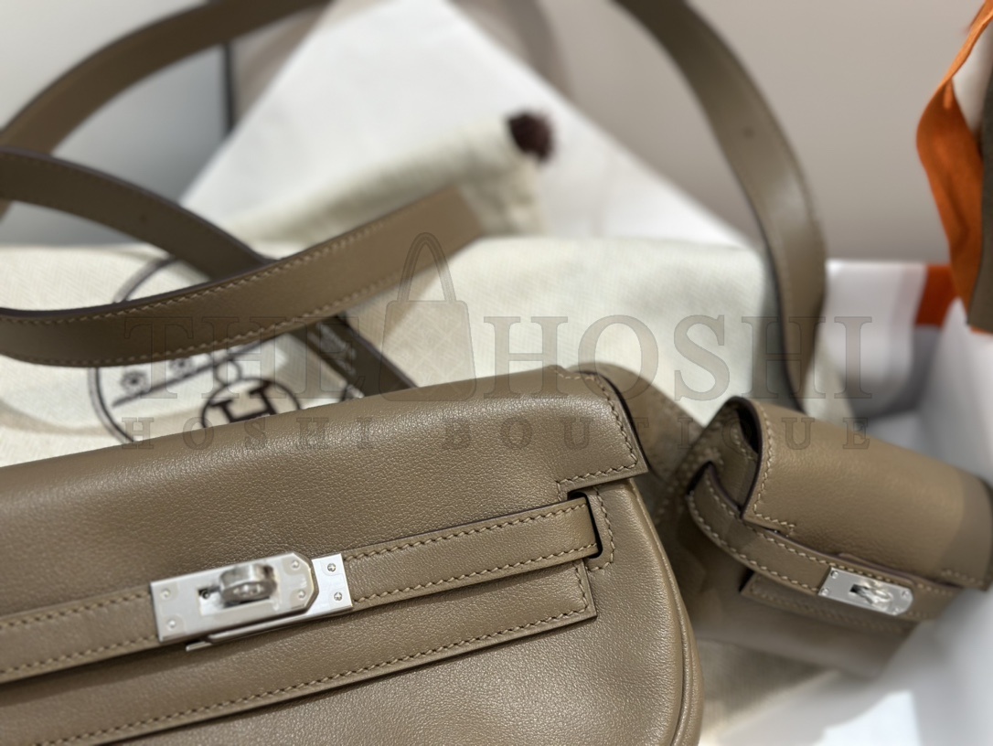 H**me5 Kelly Moove Bag Taupe Leather Detachable Strap 17 cm Master Quality