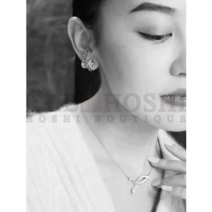 Ch**el Women CC Etoile Filante Necklace 18K White Silver D1am0nds Master Quality