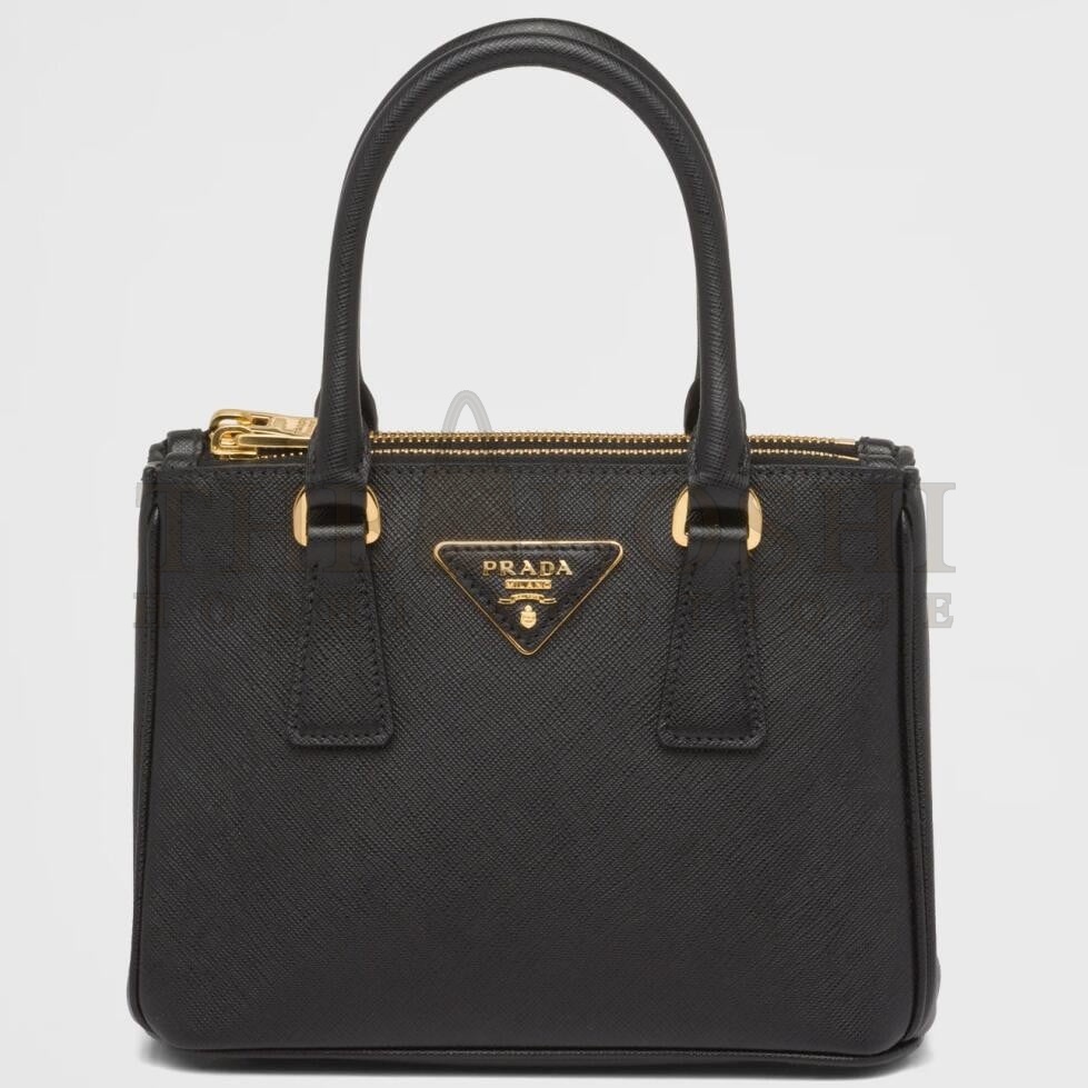 Pra*a Mini Galleria Bag In Black Saffiano Leather Master Quality