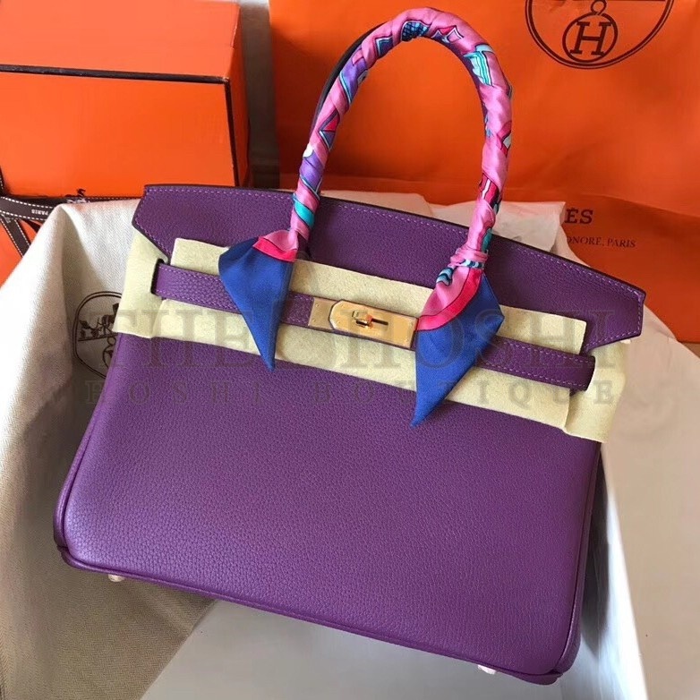 H**me5 Ultraviolet Birkin 30cm Clemence Handmade Bag Master Quality