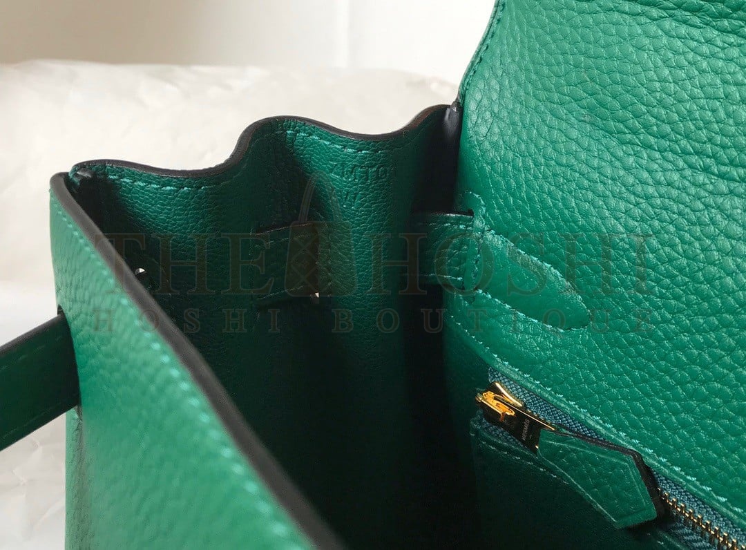 H**me5 Kelly 25cm Retourne Bag in Malachite Clemence Leather GHW Master Quality