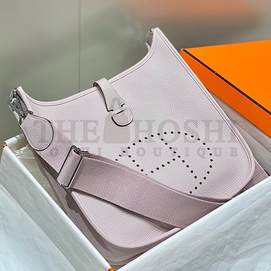 H**me5 Evelyne III 29 Bag in Mauve Pale Clemence Leather Master Quality