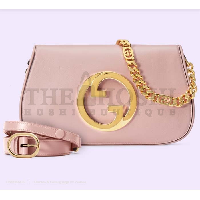 Gvc*1 Women GG Blondie Shoulder Bag Light Pink Leather Round Interlocking G Master Quality