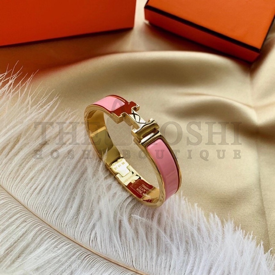 H**me5 Clic H bracelet, Pink Enamel, Rose Gold Master Quality