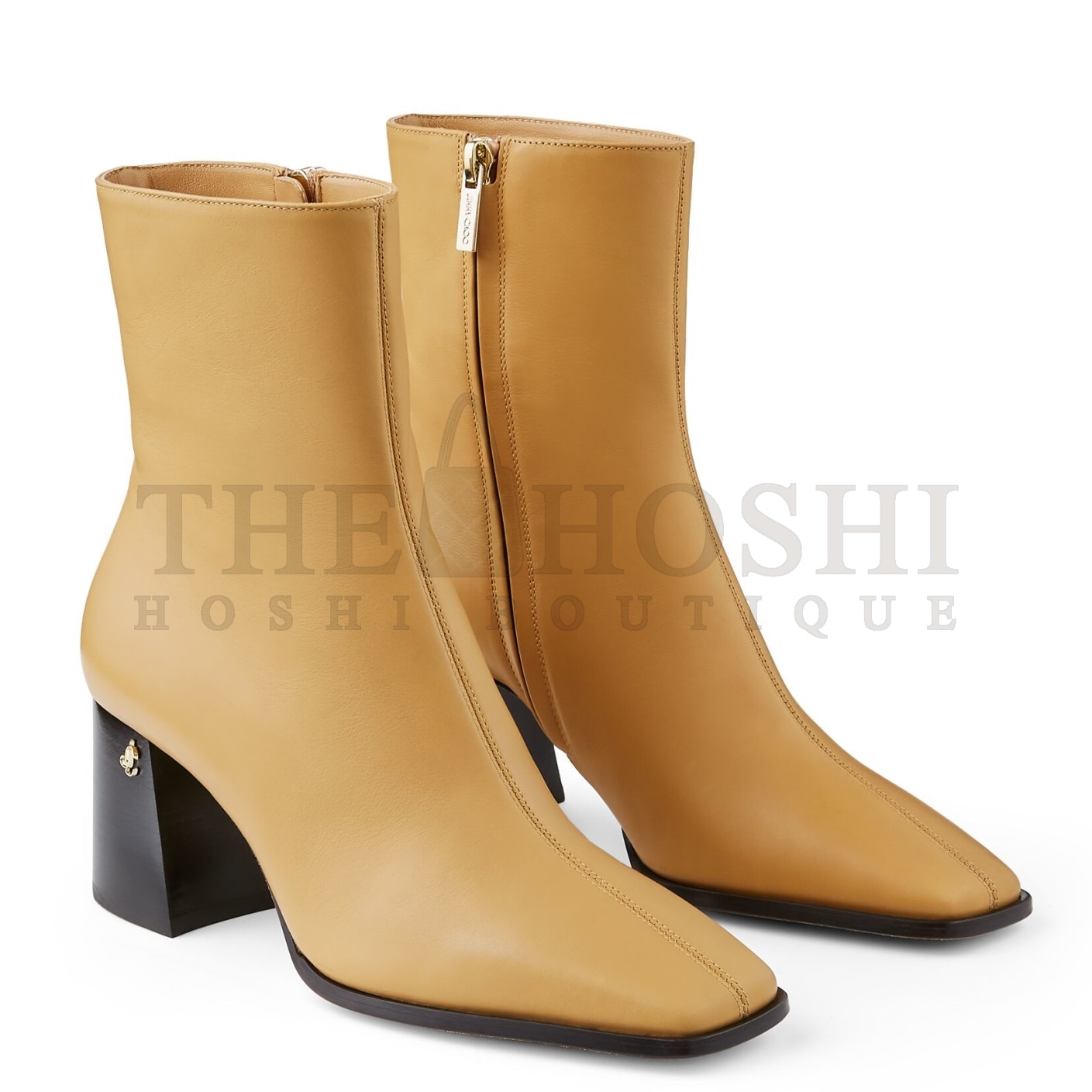J1m*y Ch00 Bryelle 65mm Ankle Boots In Beige Leather Master Quality