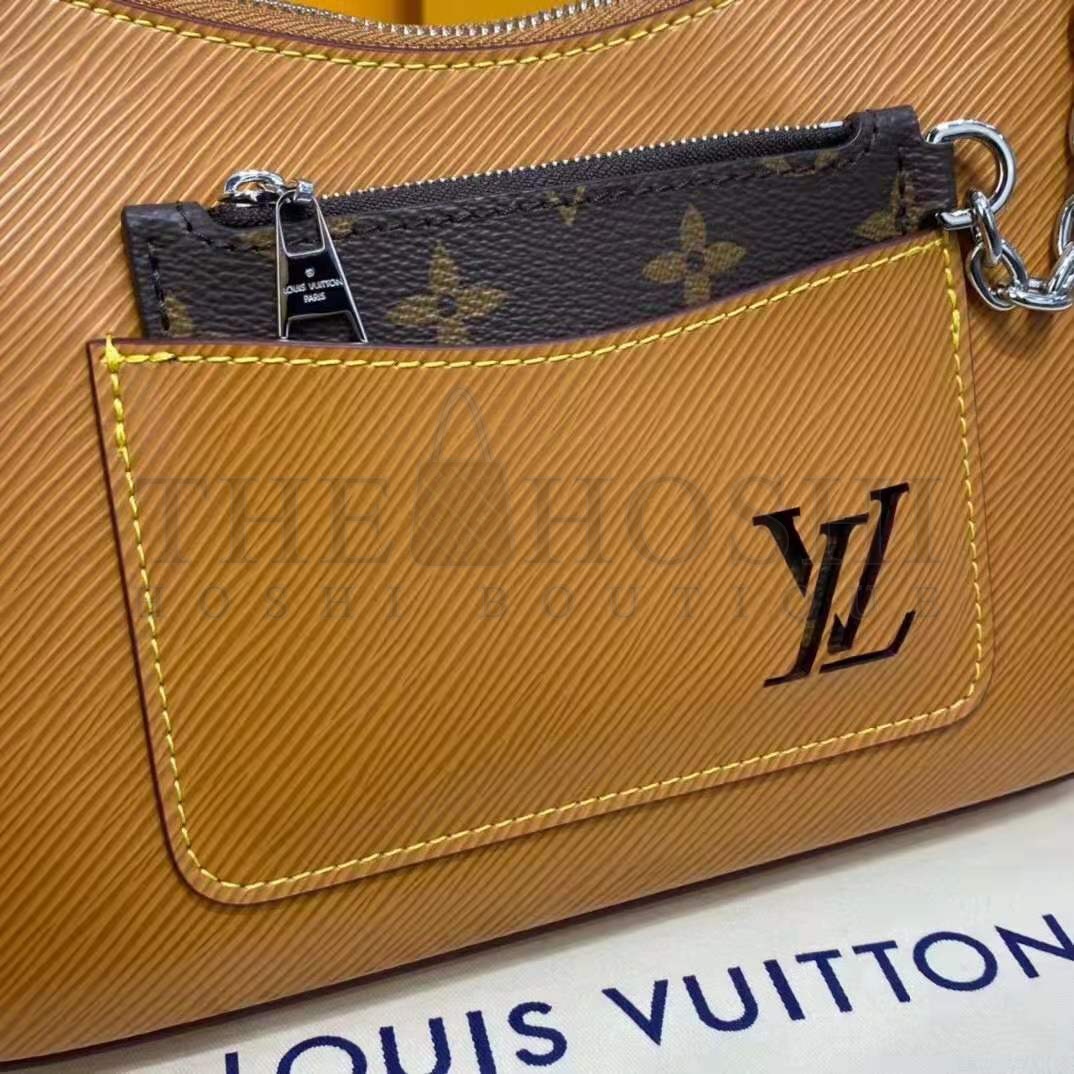 L0vis Vvtt0n LV Women Marelle Handbag Honey Gold Epi Grained Cowhide Leather Canvas Master Quality