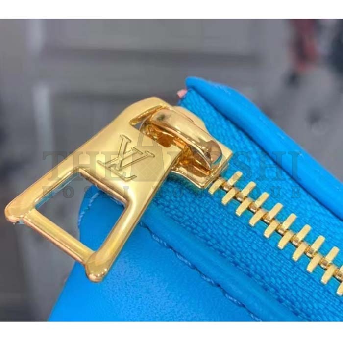L0vis Vvtt0n LV Women Coussin MM Handbag Blue Lambskin Zip Closure Master Quality