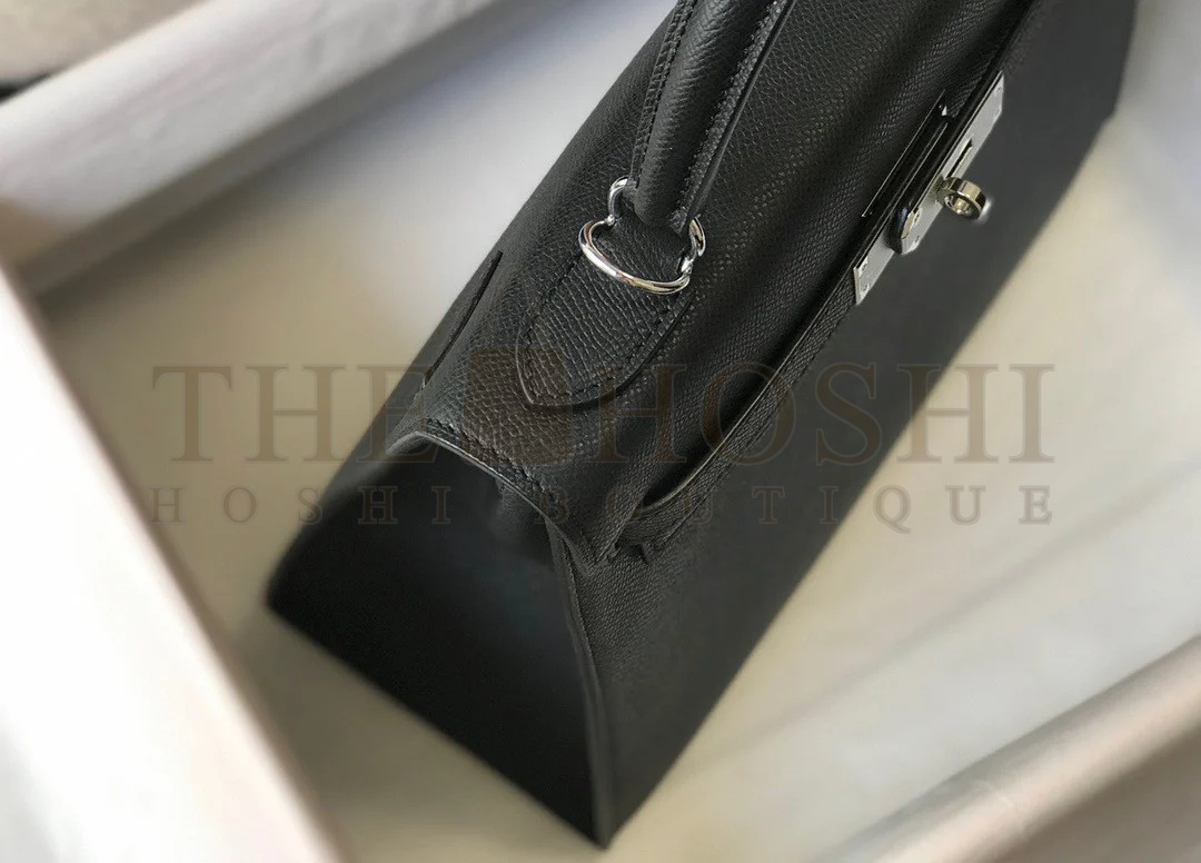 H**me5 Kelly 25cm Sellier Bag in Black Epsom Calfskin PHW Master Quality
