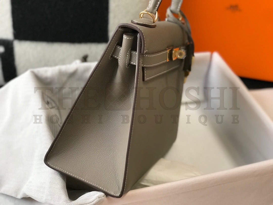 H**me5 Kelly 28cm Sellier Bag in Gris Asphalt Epsom Calfskin GHW Master Quality