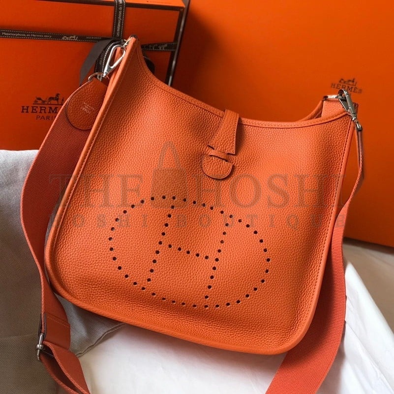 H**me5 Evelyne III 29 Bag In Orange Clemence Leather Master Quality