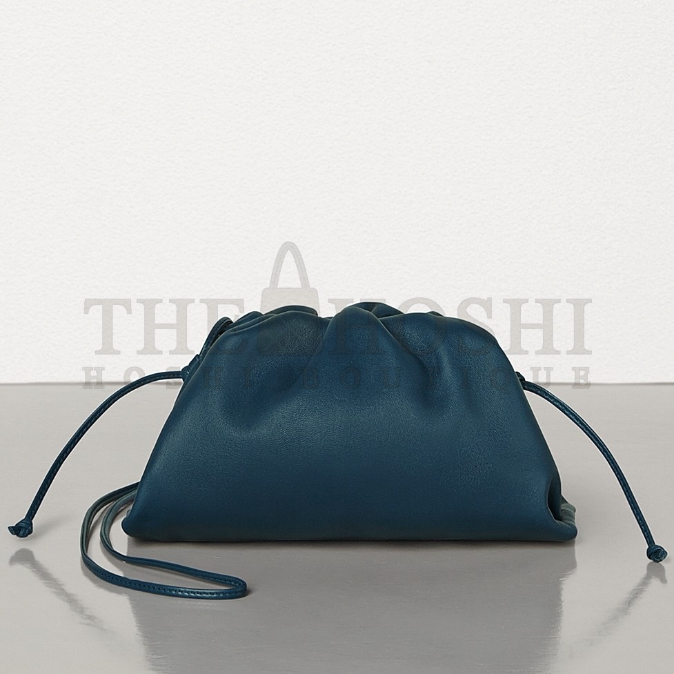 B0tt*ga Ven*ta Pouch Mini Bag In Navy Blue Calfskin Master Quality