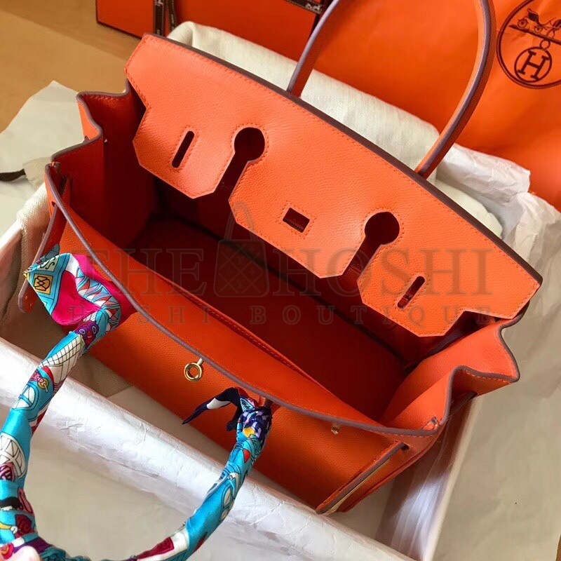 H**me5 Orange Birkin 30cm Epsom Handmade Bag Master Quality