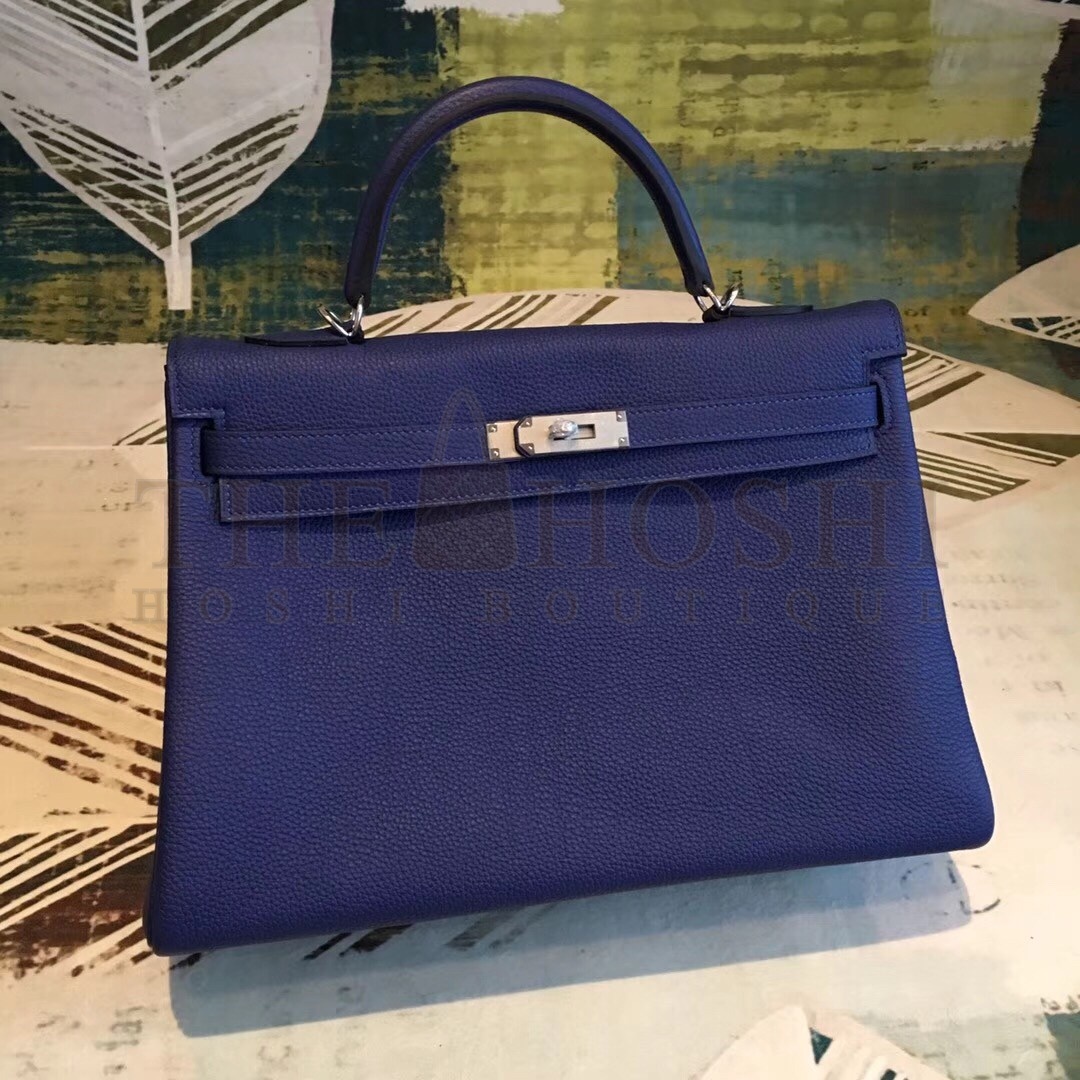 H**me5 Blue Clemence Kelly 35cm Handmade Bag Master Quality