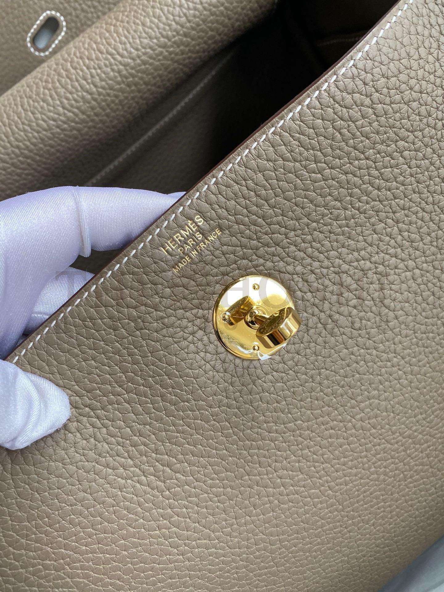 H**me5 Lindy 30 Handmade Bag In Taupe Clemence Leather Master Quality