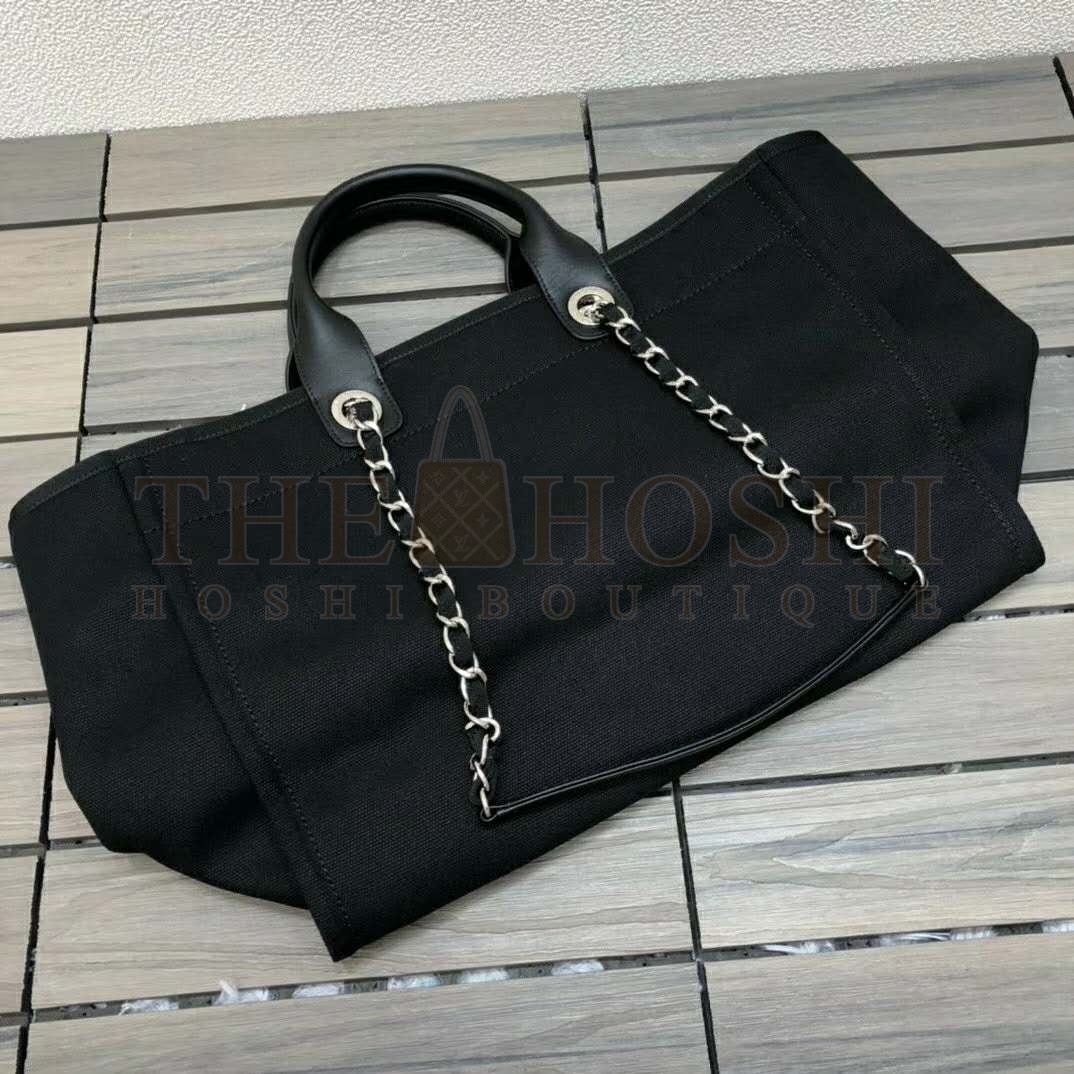 Ch**el Women Shopping Bag Mixed Fibers Imitation Pearls & Silver-Tone Metal Master Quality