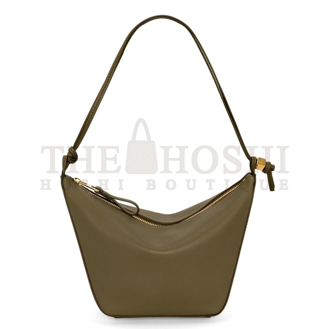 L0ew* Mini Hammock Hobo Bag in Dark Green Calfskin Master Quality