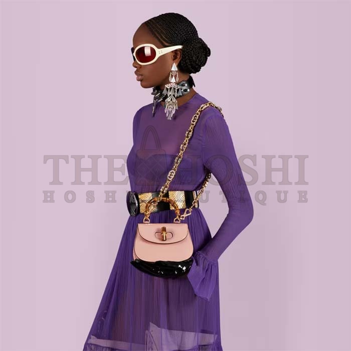 Gvc*1 Women Bamboo 1947 Mini Top Handle Bag Light Pink Patent Leather Master Quality