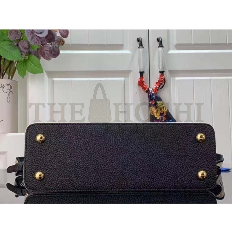 L0vis Vvtt0n LV Women Capucines MM Handbag Black Taurillon Leather Canvas Master Quality