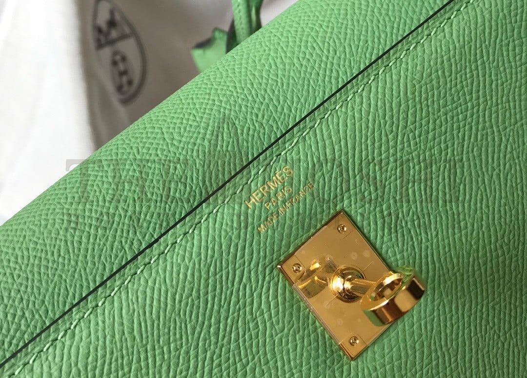H**me5 Kelly 25cm Sellier Bag in Vert Criquet Epsom Calfskin GHW Master Quality