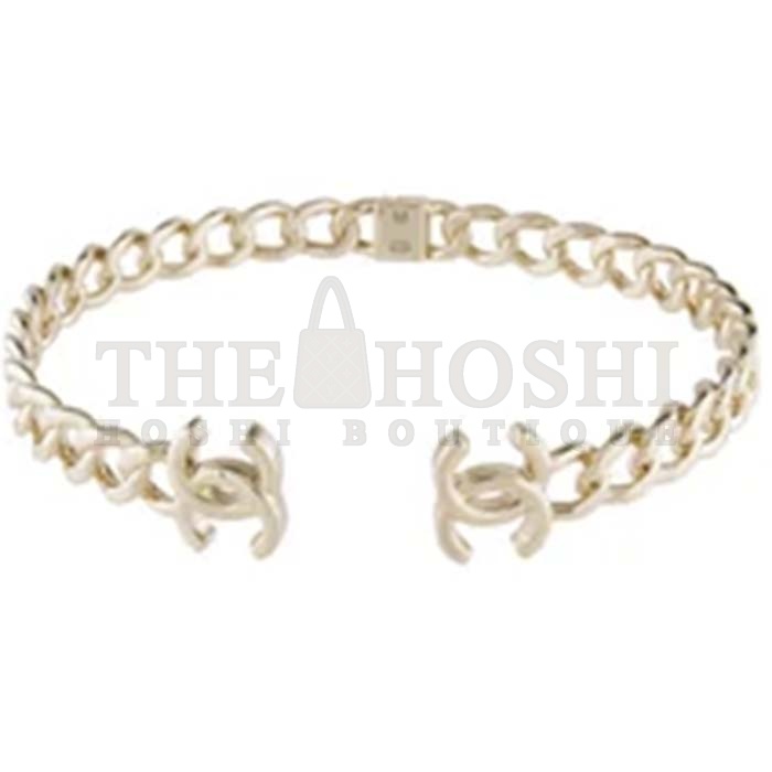 Ch**el Women CC Choker Bracelet Gold Tone Metal Master Quality