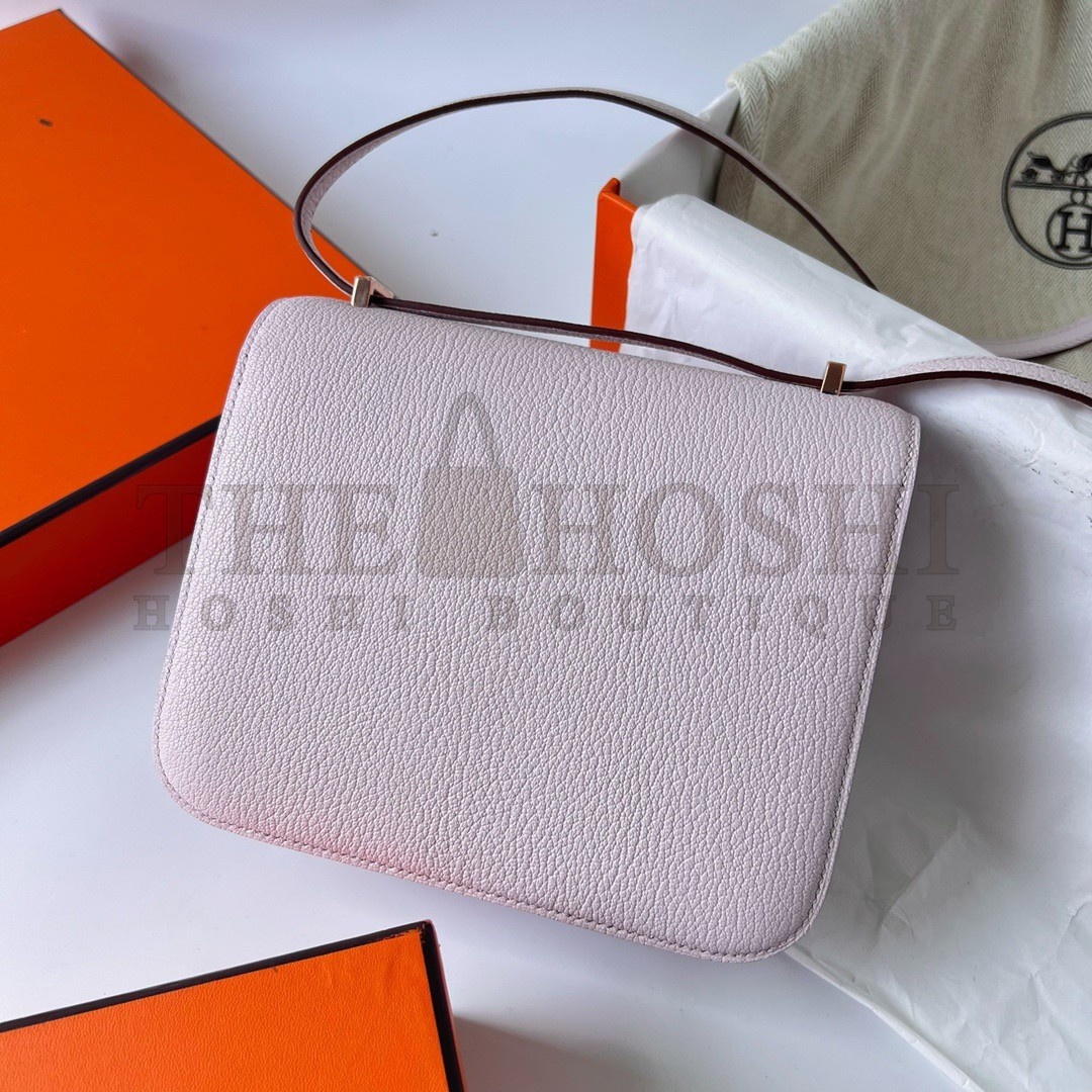 H**me5 Constance 18 Handmade Bag In Mauve Pale Chevre Mysore Leather Master Quality