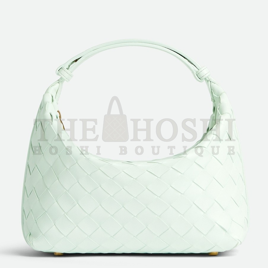B0tt*ga Ven*ta Mini Wallace Bag in Glacier Intrecciato Calfskin Master Quality