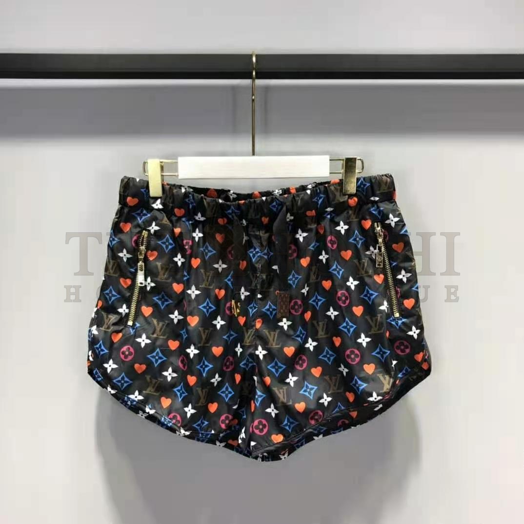 L0vis Vvtt0n Women Game On D-Ring Drawstring Jogging Shorts Monogram Canvas-Black Master Quality