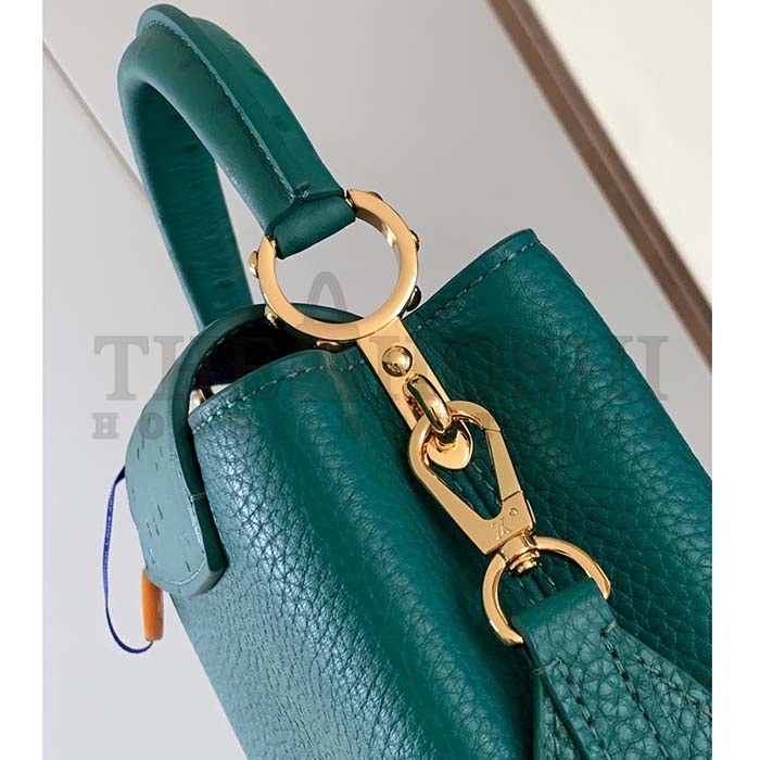 L0vis Vvtt0n LV Women Capucines Mini Handbag Emerald Green Mint Taurillon Master Quality