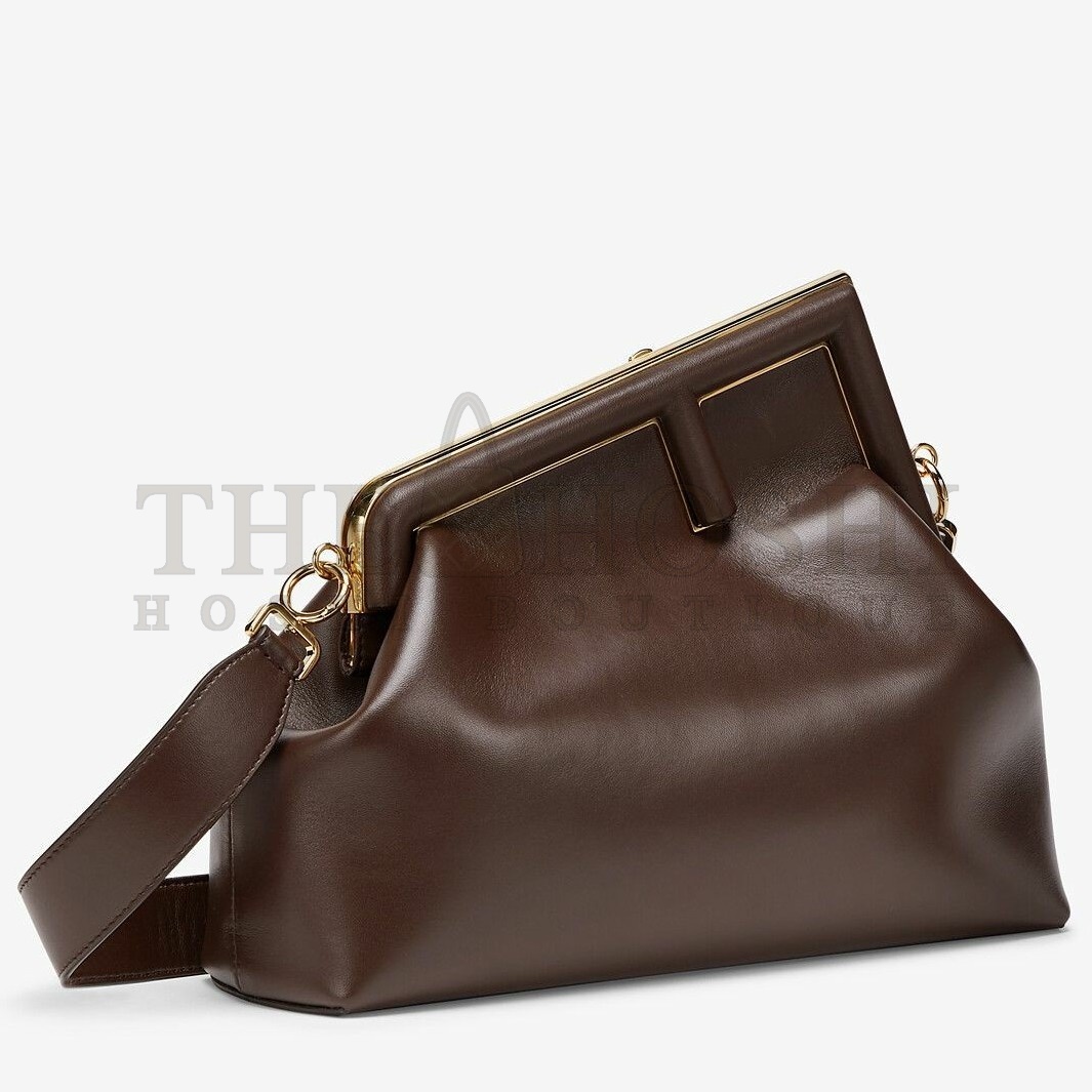 F**di First Medium Bag In Dark Brown Nappa Leather Master Quality