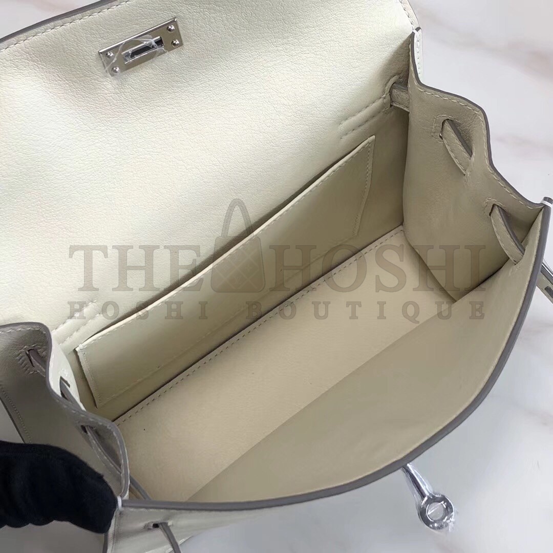 H**me5 White Swift Kelly Danse Bag Master Quality