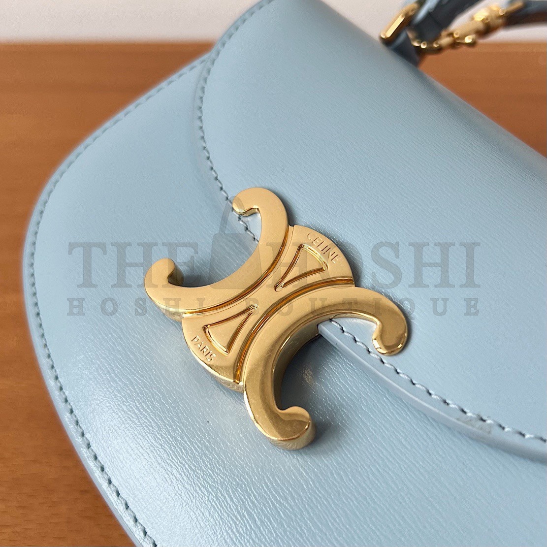 Ce1i*e Mini Besace Clea Bag in Pale Blue Calfskin Master Quality