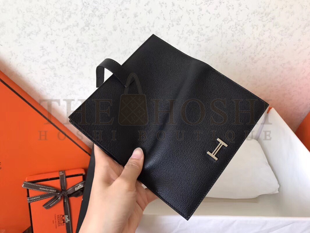 H**me5 Black Epsom Bearn Gusset Wallet Master Quality