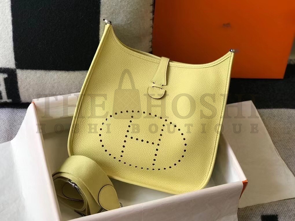 H**me5 Evelyne III 29 Bag In Jaune Poussin Clemence Leather Master Quality