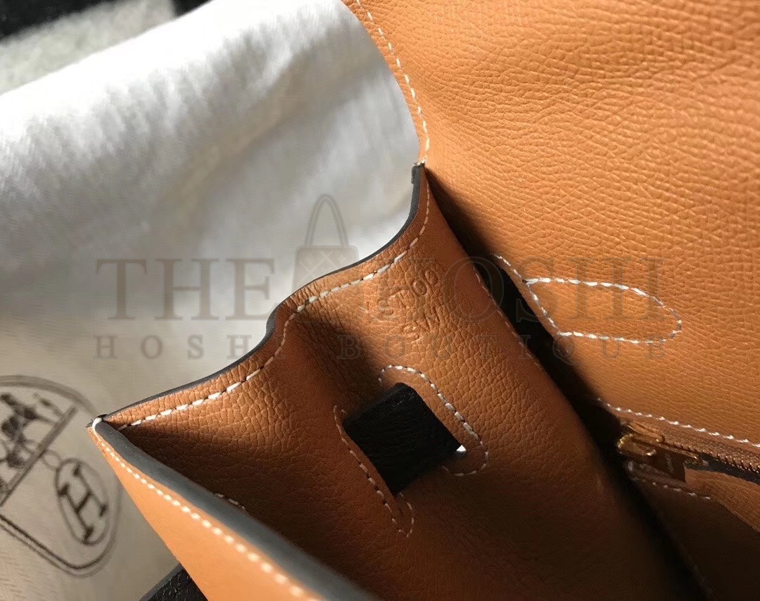 H**me5 Bi-color Kelly 32cm Epsom Bag Gold/Black GHW Master Quality