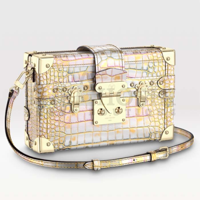 L0vis Vvtt0n LV Women Petite Malle Handbag Royal Garden Soft Shine Alligator Leather Master Quality