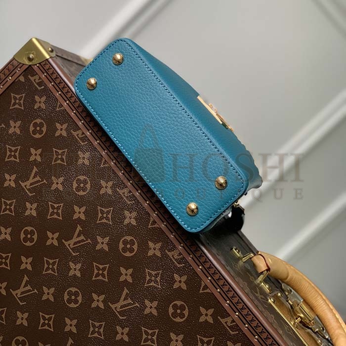 L0vis Vvtt0n LV Women Capucines Mini Handbag Green Taurillon Cowhide Leather Master Quality