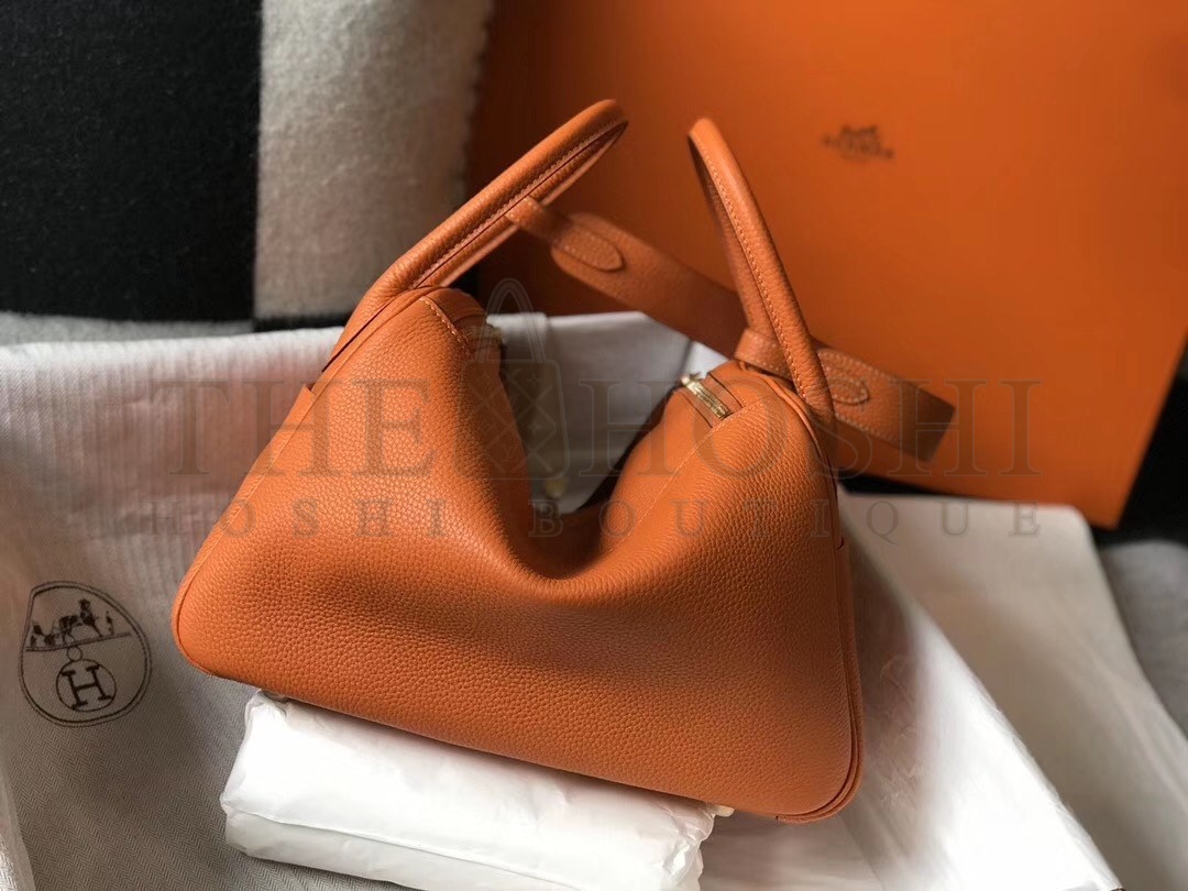H**me5 Lindy 30cm Bag In Orange Clemence Leather Master Quality