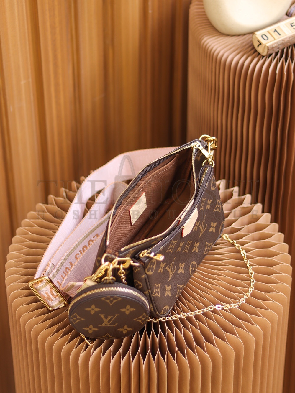 L0vis Vvtt0n LV Women Multi-Pochette Accessoires Bag Monogram Canvas-Pink M44840 Master Quality