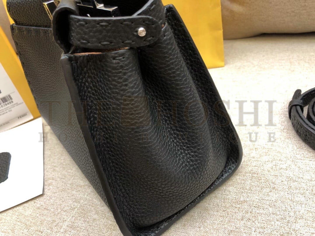F**di Peekaboo Mini Selleria Bag In Black Romano Leather Master Quality