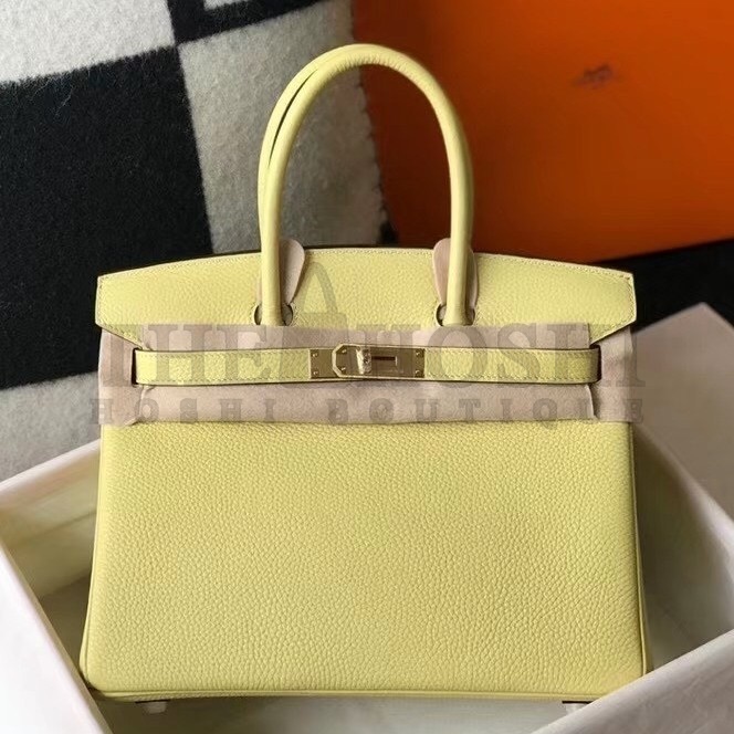 H**me5 Jaune Poussin Clemence Birkin 30cm Bag Master Quality